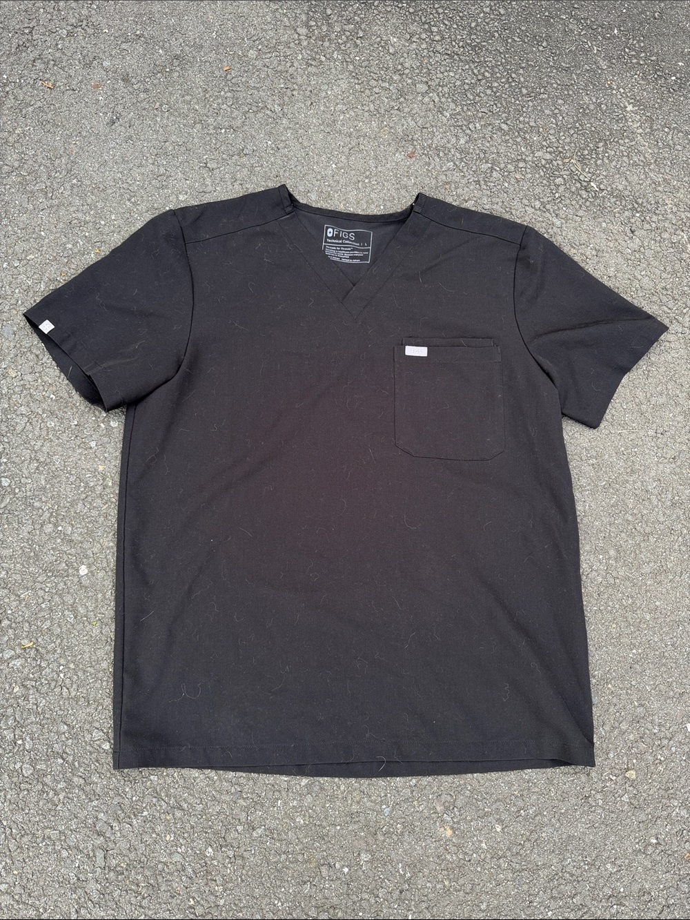 Women’s FIGS black scrub top V-Neck Pocket Tee